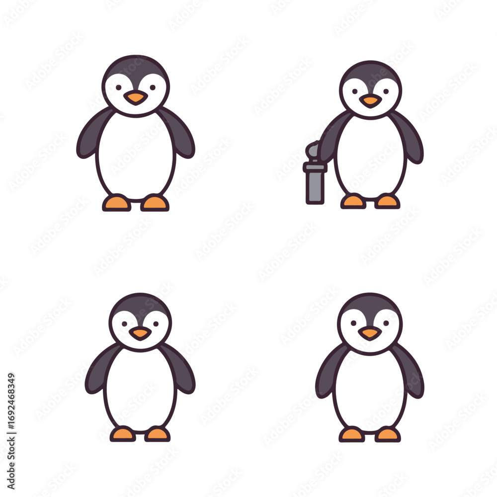 Naklejka premium Penguin icons set