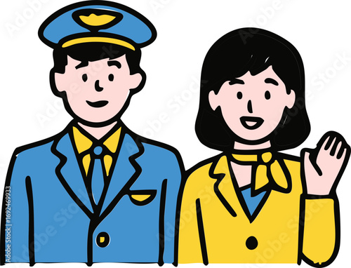 pilot and stewardess