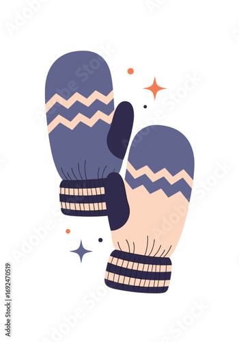Cozy woven winter mittens for cold weather snowfall warm hand protection