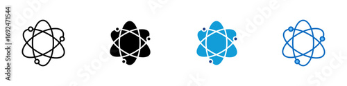 Science Symbol Multiple Style Icon Design Vector - Abstract atomic structure, representing science, discovery, physics, or molecular study