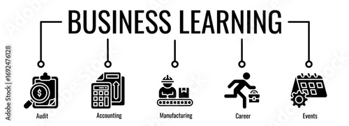Business Learning,audit,accounting,manufacturing,career,ivents icon design