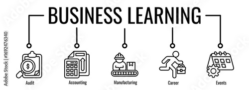 Business Learning,audit,accounting,manufacturing,career,ivents icon design