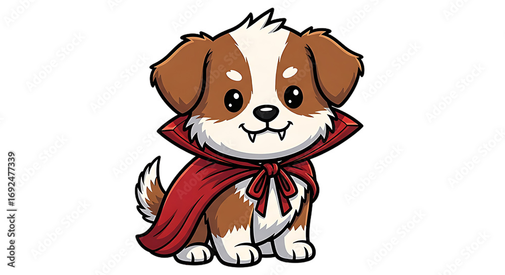 Fototapeta premium Puppy dressed as vampire with cape
