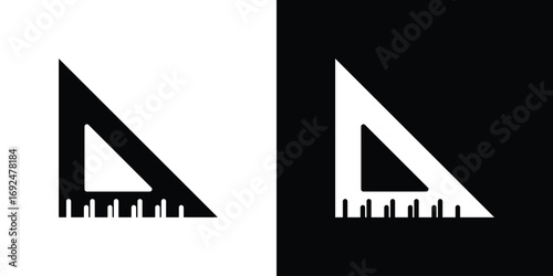 Triangle ruler icon flat design. Eps 10