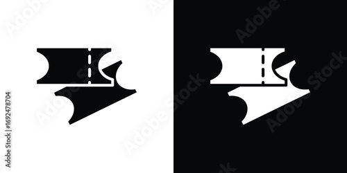 Ticket icon flat design. Eps 10