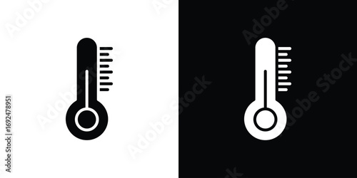 Thermometer half icon flat design. Eps 10