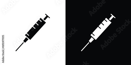 Syringe icon flat design. Eps 10
