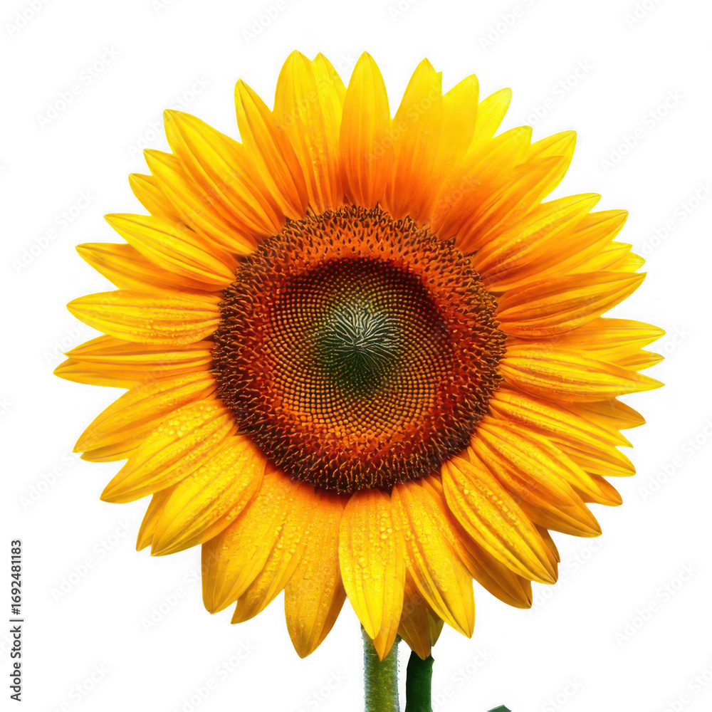 Obraz premium Sunflower's Radiance: A close-up shot of a vibrant sunflower in full bloom, its bright yellow petals and deep brown center create a captivating display of nature's artistry.