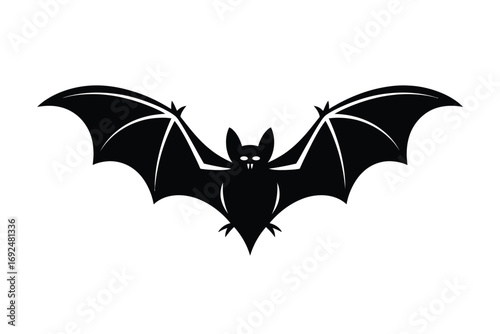 Silhouetted black bats in dynamic flight capturing the essence of nocturnal creatures silhouette vector illustration white background