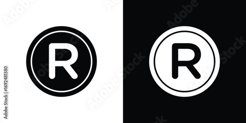 Registered icon flat design. Eps 10