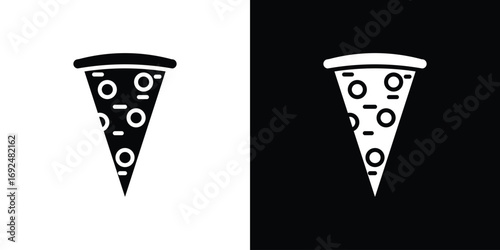 Pizza slice icon flat design. Eps 10