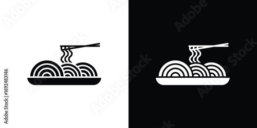 Noodles icon flat design. Eps 10
