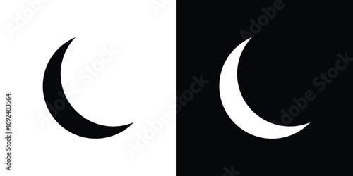 Moon icon flat design. Eps 10