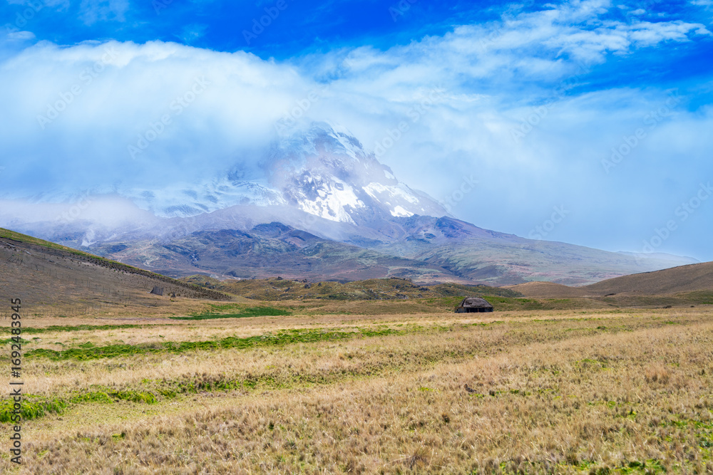 Fototapeta premium Magnificent landscape of Antisana Ecological Reserve in Ecuador on a autumn day, Andes mountains. 