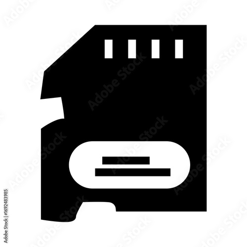 vector black memory card icon glyph