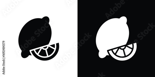 Lemon icon flat design. Eps 10