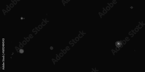 Abstract grayscale representation of distant glowing celestial bodies against a dark cosmic background