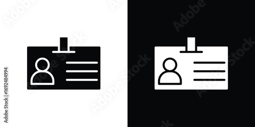 ID badge icon flat design. Eps 10