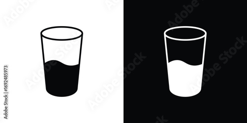Glass icon flat design. Eps 10