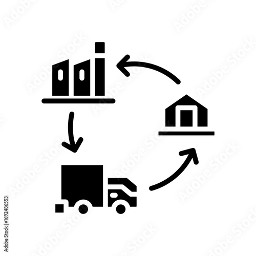 Supply Chain glyph icon