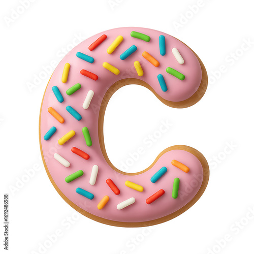 Wallpaper Mural Letter C with colorful donut icing and sprinkles creates a playful sweet design full vibrant flavor Torontodigital.ca