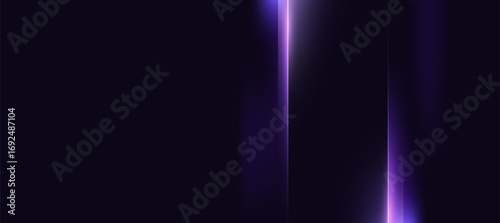  Abstract Purple Neon Light On Dark Background With Futuristic Vertical Glow