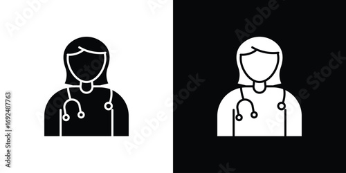 Doctor icon flat design. Eps 10