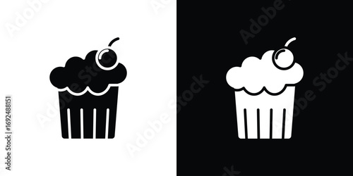 Cupcake icon flat design. Eps 10