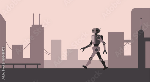 Robot strolls city
