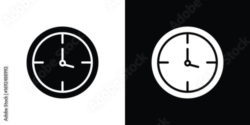 Clock seven icon flat design. Eps 10