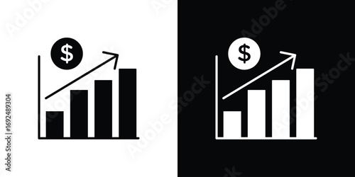 Chat arrow grow icon flat design. Eps 10