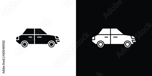 Car side view icon flat design. Eps 10