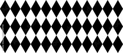 Seamless harlequin pattern-black and white. diamond seamless pattern. classic checkered background pattern.