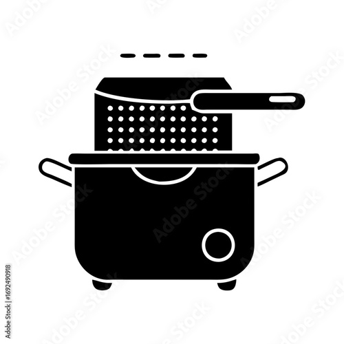 Illustration of a deep fryer, perfect for cooking crispy and delicious fried foods at home or in a restaurant