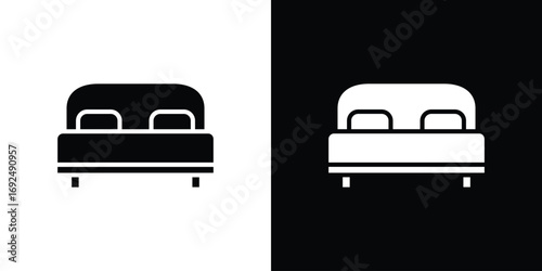 Bed icon flat design. Eps 10