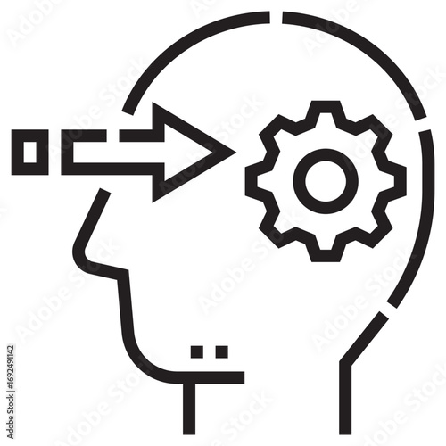 Cognitive Clean Vector Icon – Flat Symbol Design for Web and Mobile Apps