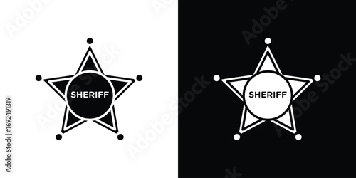 Badge Sheriff icon flat design. Eps 10