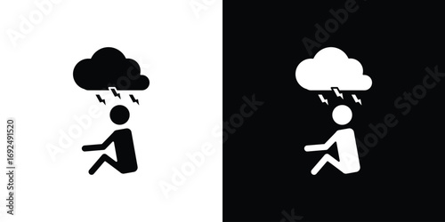 Anxiety or stress icon flat design. Eps 10