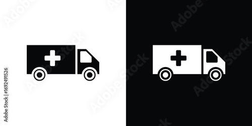 Ambulance icon flat design. Eps 10