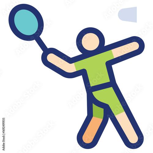 Badminton Clean Vector Icon – Flat Symbol Design for Web and Mobile Apps