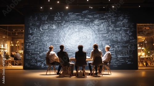 Business Strategy Session with Digital Mind Map Visualization