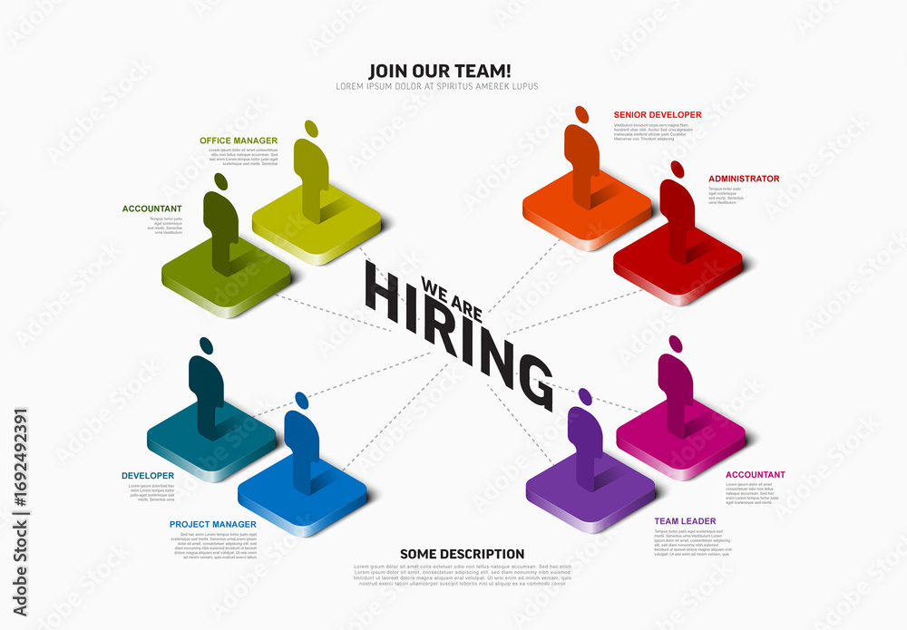 We Are Hiring: Join Our Team with Diverse Roles - simple banner flyer ...