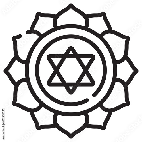 Anahata Clean Vector Icon – Flat Symbol Design for Web and Mobile Apps