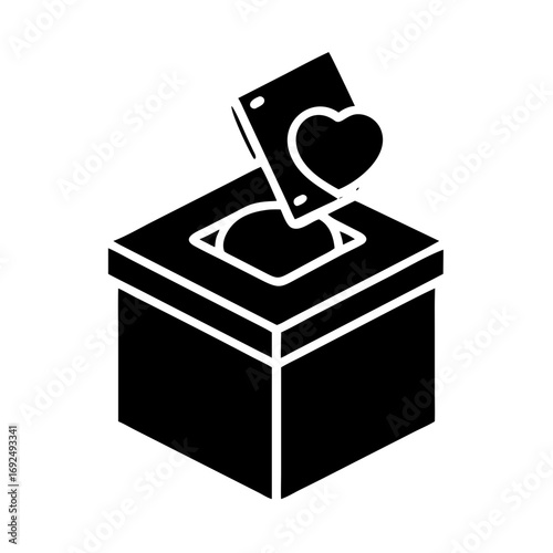 Vector art of donation box, a symbol of charity, giving, and support, representing generosity and community involvement