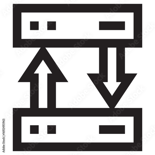 Server Clean Vector Icon – Flat Symbol Design for Web and Mobile Apps