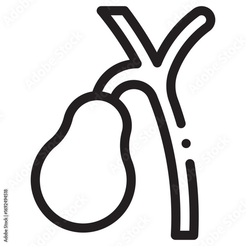 Gallbladder Clean Vector Icon – Flat Symbol Design for Web and Mobile Apps
