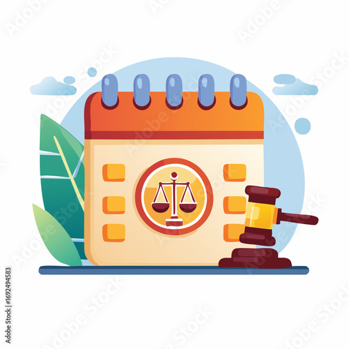 Calendar With Legal Symbols
