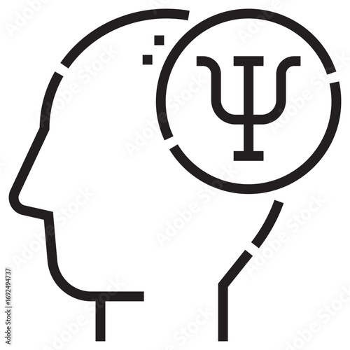 Psychology Clean Vector Icon – Flat Symbol Design for Web and Mobile Apps