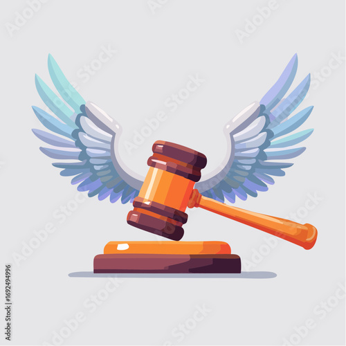 Pixel Art Gavel With Wings