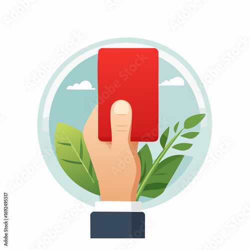 Hand Holding Red Card, Environmental Setting